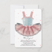 Moderne Blue & Pink Tutu Glitzer Babydusche Dankeskarte (Vorderseite)