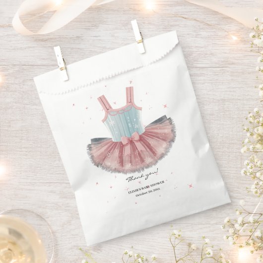 Moderne Blue & Pink Tutu Glitzer Babydusche Geschenktütchen (Ausgeschnitten)