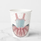 Moderne Blue & Pink Tutu Glitzer Babydusche Pappbecher (Rückseite)