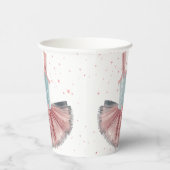 Moderne Blue & Pink Tutu Glitzer Babydusche Pappbecher (Rechts)