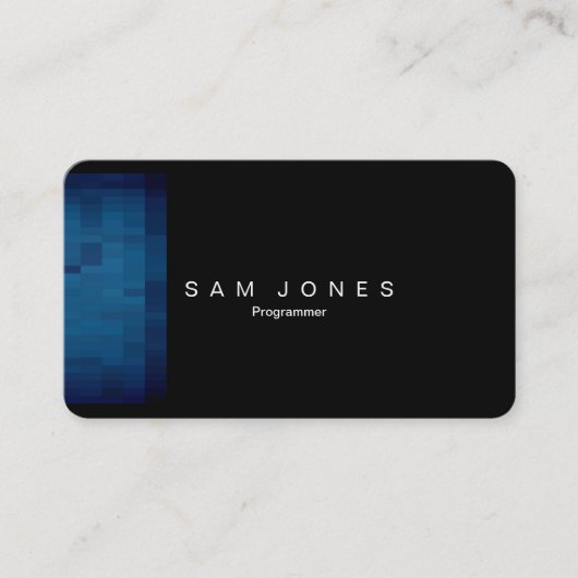 Moderne Blue Pixel Business Card Visitenkarte (Vorderseite)