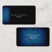 Moderne Blue Pixel Business Card Visitenkarte (Vorne/Hinten)