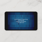 Moderne Blue Pixel Business Card Visitenkarte (Rückseite)