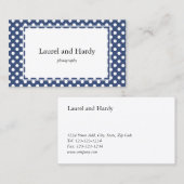 Moderne Blue Polka Dots Custom Business Card Visitenkarte (Vorne/Hinten)