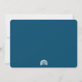 Moderne Blue Rainbow Virtual Baby Dusche Einladung (Rückseite)