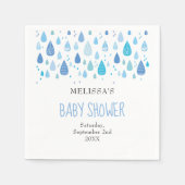 Moderne Blue Raindrops Baby Boy Dusche Sprinkle Serviette (Vorderseite)