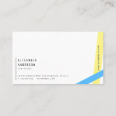 Moderne Blue, Red & Gelb Lines Business Card Visitenkarte (Rückseite)