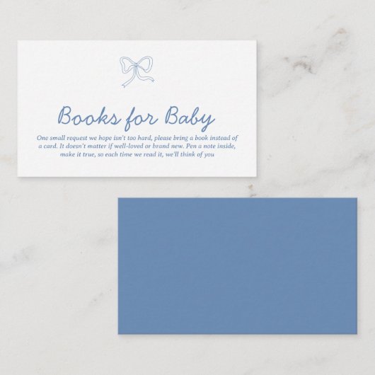 Moderne Blue Ribbon Books für Babykarten Begleitkarte (Vorne/Hinten)