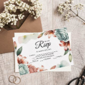 Moderne Blue Rose Designer RSVP Cards Karte