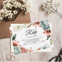 Moderne Blue Rose Designer RSVP Cards