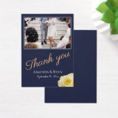 Moderne Blue Rose Floral Foto Gastgeschenk Hochzei (Schreibtisch)