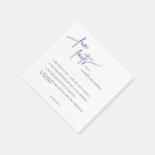 Moderne Blue Script Fun Fakten Hochzeiten von Napk Serviette (Ecke)