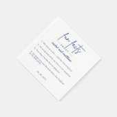 Moderne Blue Script Fun Fakten Hochzeiten von Napk Serviette (Ecke)