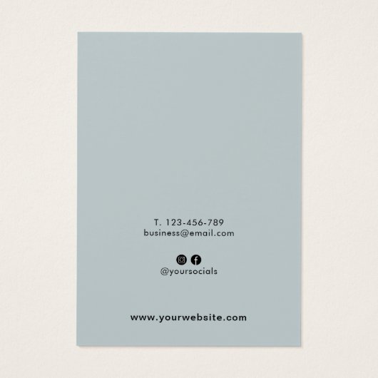 Moderne Blue Script Schmuckschmuckkarte mit Earrin (Rückseite)