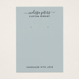 Moderne Blue Script Schmuckschmuckkarte mit Earrin