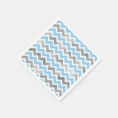 Moderne Blue Silver Babyduschkabinen Serviette (Ecke)