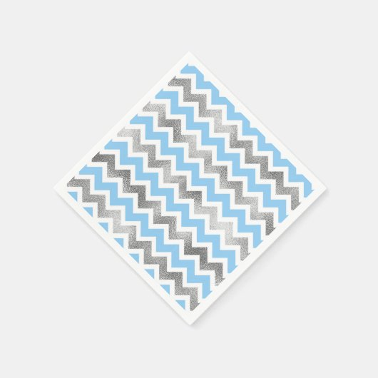 Moderne Blue Silver Babyduschkabinen Serviette (Ecke)