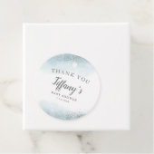 Moderne Blue Silver Glitzer Babydusche Geschenkanhänger (Beispiel)