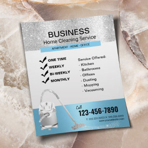 Moderne Blue & Silver House Reinigung Haus Flyer