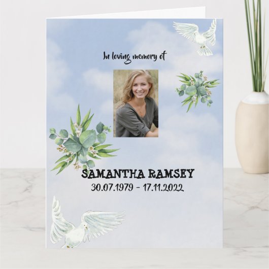 Moderne Blue Sky Condolence Card Karte (Vorderseite)