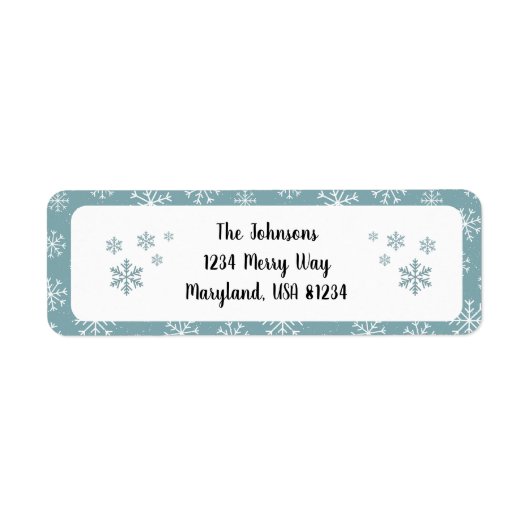 Moderne Blue Snowflake-Adresse (Vorne)