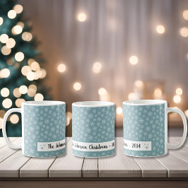 Moderne Blue Snowflake Coffee Tasse
