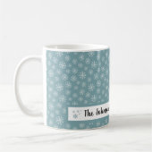 Moderne Blue Snowflake Coffee Tasse (Links)