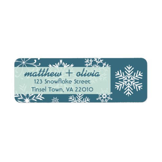 Moderne Blue Snowflakes Adresslisten (Vorne)