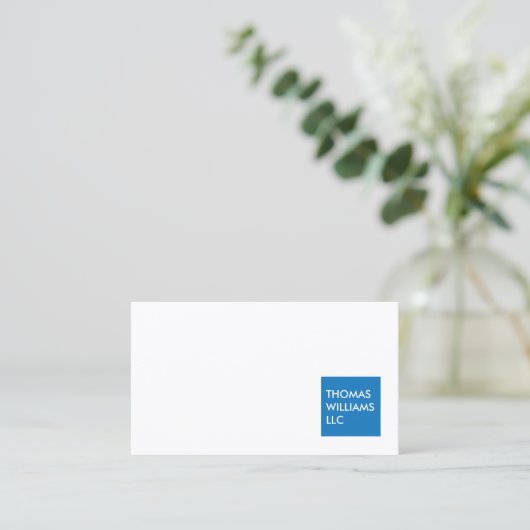 MODERNE BLUE SQUARE Berufliche Visitenkarte (Stehend Vorderseite)