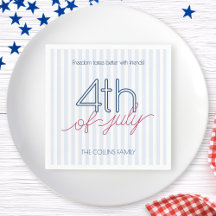 Moderne Blue Stripes 4. Juli Sommer Party