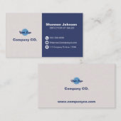 Moderne Blue & Tan Business Card Visitenkarte (Vorne/Hinten)