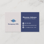 Moderne Blue & Tan Business Card Visitenkarte (Vorderseite)