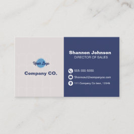Moderne Blue & Tan Business Card Visitenkarte