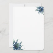 Moderne Blue Thistle Wedding Einladung (Rückseite)