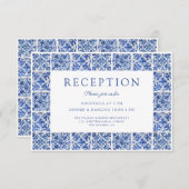 Moderne Blue Tiles Hochzeitsempfehlung Begleitkarte (Vorne/Hinten)