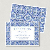 Moderne Blue Tiles Hochzeitsempfehlung Begleitkarte