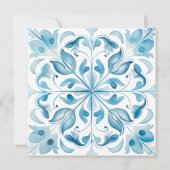 Moderne Blue Tiles und Lemon Save the Date Card (Rückseite)