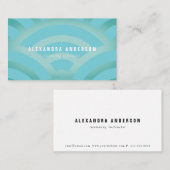 Moderne Blue & Turquoise Wave Pattern Business Car Visitenkarte (Vorne/Hinten)