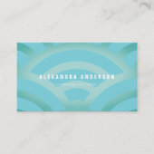 Moderne Blue & Turquoise Wave Pattern Business Car Visitenkarte (Vorderseite)