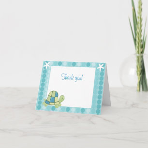 Moderne Blue Turtle Bay Note Card Bitte beachten Dankeskarte