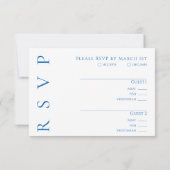Moderne Blue UAWG Wedding RSVP Karte (Rückseite)