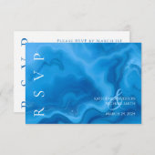 Moderne Blue UAWG Wedding RSVP Karte (Vorne/Hinten)