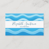 Moderne Blue Vector Waves Visitenkarte (Vorderseite)