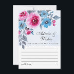 Moderne Blue Watercolor Floral Wedding Advice Card Hinweiskarte<br><div class="desc">Romantische und moderne Hochzeitsratgeber & Wunschkarte mit floralen Aquarellfarben auf hellblauem Hintergrund.</div>