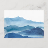 Moderne Blue Watercolor Hochzeitsdetails Begleitkarte (Rückseite)