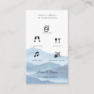 Moderne Blue Watercolor Hochzeitzeitzeitschrift Begleitkarte