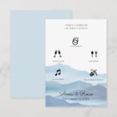 Moderne Blue Watercolor Hochzeitzeitzeitschrift Begleitkarte (Vorne/Hinten)