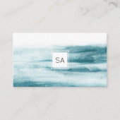 Moderne Blue Watercolor Ocean Business Card Visitenkarte (Vorderseite)