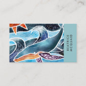 Moderne Blue Watercolor Whale Coastal Business Car Visitenkarte (Vorderseite)