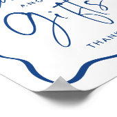 Moderne Blue Wavy Abschluss Cards und Geschenke Poster (Ecke)